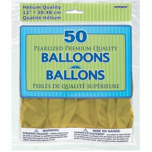 Pearlised Latex Champagne Gold Balloons, Pack of 50