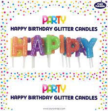 Happy Birthday Glitter Cake Candles 12825hbm