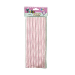 Paper Straws Stripes 25 Pcs