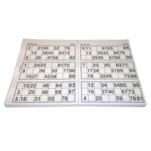 Bingo Tombola Sheets