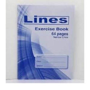 A5 Copy Book 64 Pages- Narrow Lines